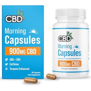 CBDFX 900mg CBD High Strength Morning CBD Capsules with Caffeine, CBG & Unique Terpene Blend, Vegan, Gluten Free, 60 Capsules CBDFX 900mg CBD High Strength Morning CBD Capsules with Caffeine, CBG & Unique Terpene Blend, Vegan, Gluten Free, 60 Capsules