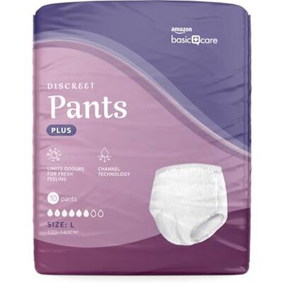 Care+ Lady Pants Plus Large 40 Count (4 Packs of 10), White Care+ Lady Pants Plus Large 40 Count (4 Packs of 10), White