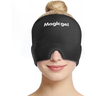 Magic Gel Migraine Relief Cap – 180° Cooling Gel Headache Relief Cap for Migraine, Cooling Eye Mask & Migraine Mask for Headache Relief, Cold Compress Cap for Migraine, Sinus & Stress Relief (Black) Magic Gel Migraine Relief Cap – 180° Cooling Gel Headache Relief Cap for Migraine, Cooling Eye Mask & Migraine Mask for Headache Relief, Cold Compress Cap for Migraine, Sinus & Stress Relief (Black)