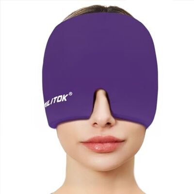 EXQUISLIFE Migraine Headache Relief Cap, Gel Ice Head Wrap, Hot and Cold Therapy, Headache Eyes Mask for Sinus, Puffy Eyes, Tension and Stress Relief (Purple) EXQUISLIFE Migraine Headache Relief Cap, Gel Ice Head Wrap, Hot and Cold Therapy, Headache Eyes Mask for Sinus, Puffy Eyes, Tension and Stress Relief (Purple)