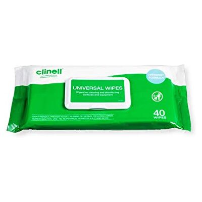 Clinell Universal Cleaning and Disinfectant Wipes for Surfaces Multi Purpose Wipes, Kills 99.99% of Germs, Effective from 10 Seconds 40 Wipes (Pack of 24) Clinell Universal Cleaning and Disinfectant Wipes for Surfaces Multi Purpose Wipes, Kills 99.99% of Germs, Effective from 10 Seconds 40 Wipes (Pack of 24)