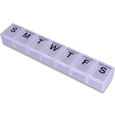 Aidapt 7 Day Pill Dispenser Tablet Box Organiser. 1 Compartment per Day. for those who take many Tablets on a Daily Basis. Easy Medication Management & Organisation. Easy to Open. Perfect for Travel Aidapt 7 Day Pill Dispenser Tablet Box Organiser. 1 Compartment per Day. for those who take many Tablets on a Daily Basis. Easy Medication Management & Organisation. Easy to Open. Perfect for Travel