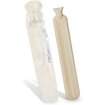 Crystals Hot Water Bottle, 2L Extra Long Hot Water Bottle with Super Soft Cover & Heat Bag 72cm, Winter Warmth Overheat Protection with Super Soft Removable Plush Cover (Cream) Crystals Hot Water Bottle, 2L Extra Long Hot Water Bottle with Super Soft Cover & Heat Bag 72cm, Winter Warmth Overheat Protection with Super Soft Removable Plush Cover (Cream)