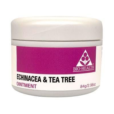 Bio-health Echinacea Tea Tree Ointment, Acne & Bites, 84g Helps with Acne, Insect Bites and Cold Sores, Deeply Moisturises Skin, Cruelty Free Emollient for Most Skin Types Bio-health Echinacea Tea Tree Ointment, Acne & Bites, 84g Helps with Acne, Insect Bites and Cold Sores, Deeply Moisturises Skin, Cruelty Free Emollient for Most Skin Types