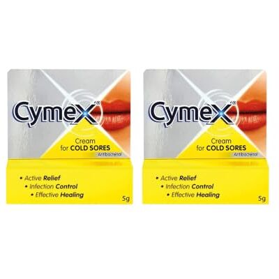 Cymex Cream for Cold Sores, 2 x 5g Antibacterial, Triple Action Formula, Active Relief, Infection Control, Cream Treatment, Effective Healing Cymex Cream for Cold Sores, 2 x 5g Antibacterial, Triple Action Formula, Active Relief, Infection Control, Cream Treatment, Effective Healing