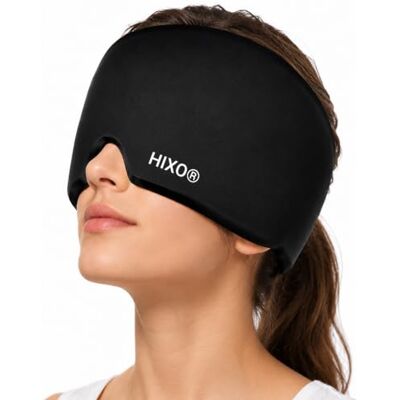 HIXO Migraine Mask Hot Cold Cap Cooling Mask & Heat Mask for Head and Eyes, 360° Gel Mask, Reusable Sleeping Mask, Cooling Cap, Cooling Cap, Lightproof, Elastic HIXO Migraine Mask Hot Cold Cap Cooling Mask & Heat Mask for Head and Eyes, 360° Gel Mask, Reusable Sleeping Mask, Cooling Cap, Cooling Cap, Lightproof, Elastic