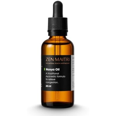 ZEN MAITRI Nasya Oil – Steroid-Free Ayurvedic Nasal Oil for Sinus & Allergy Congestion, Natural Decongestant Support for Cold & Flu, 30ml ZEN MAITRI Nasya Oil – Steroid-Free Ayurvedic Nasal Oil for Sinus & Allergy Congestion, Natural Decongestant Support for Cold & Flu, 30ml