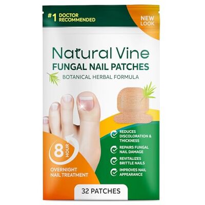 Natural Vine Toenail Fungus Treatment Extra Strength: Nail Fungus Treatment Patches for Toenail and Fingernails 32 Pcs Natural Vine Toenail Fungus Treatment Extra Strength: Nail Fungus Treatment Patches for Toenail and Fingernails 32 Pcs