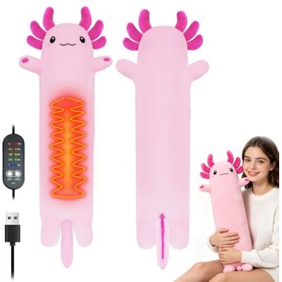 Zogxyc Axolotl USB Electric Heating Pad for Period Pain Relief, 50cm USB Powered Electric Heat Pads, Portable Menstrual Heated Plush Stuffed Animal, Gifts for Women Girls Zogxyc Axolotl USB Electric Heating Pad for Period Pain Relief, 50cm USB Powered Electric Heat Pads, Portable Menstrual Heated Plush Stuffed Animal, Gifts for Women Girls