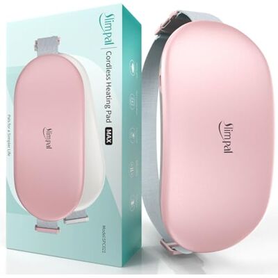 Slimpal Heat Pads for Period Pain Relief, Plus-Sized Electric Heating Pad for Menstrual Cramps Relief, Cordless Rechargeable Heat Belt for Back, Belly, Stomach, Gift for Girls Her Women, Light Pink Portable Cordless Heating Pad for Menstrual Cramps Reli Slimpal Heat Pads for Period Pain Relief, Plus-Sized Electric Heating Pad for Menstrual Cramps Relief, Cordless Rechargeable Heat Belt for Back, Belly, Stomach, Gift for Girls Her Women, Light Pink Portable Cordless Heating Pad for Menstrual Cramps Reli