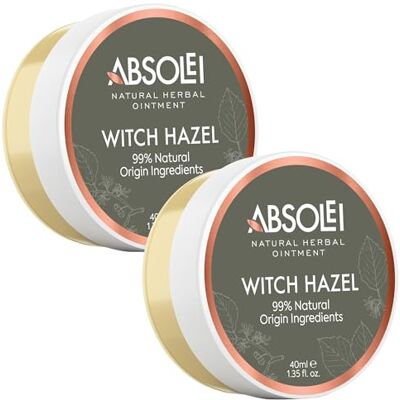 ABSOLEI Hemorrhoids Ointment, Natural Witch Hazel Ointment for Burning, Itching and Discomfort, 40 ml (Pack of 2) ABSOLEI Hemorrhoids Ointment, Natural Witch Hazel Ointment for Burning, Itching and Discomfort, 40 ml (Pack of 2)