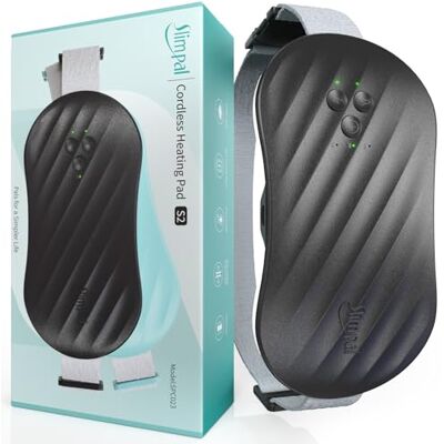 Slimpal Heat Pads for Period Pain Relief, Portable Menstrual Heating Pad Electric Cordless Wearable Heat Pad Belt w/ 4 Heat Levels for Back, Belly, Stomach, Gift for Her Women Girl Wife, Black S2 Slimpal Heat Pads for Period Pain Relief, Portable Menstrual Heating Pad Electric Cordless Wearable Heat Pad Belt w/ 4 Heat Levels for Back, Belly, Stomach, Gift for Her Women Girl Wife, Black S2