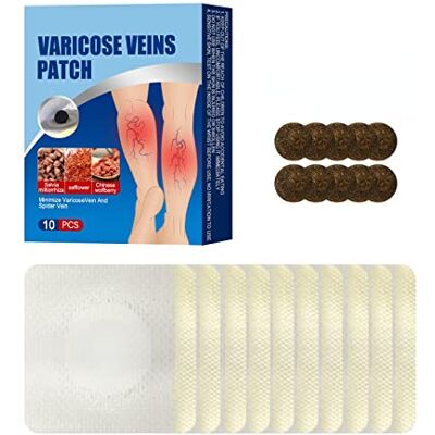 Katutude Varicose Vein Patch, 10 Pcs Varicose Veins Spider Treatment Patches Soothing Leg Patch Varicose Veins Remover, Natural Herbal Varicose Vein Health Patch Vein Care Katutude Varicose Vein Patch, 10 Pcs Varicose Veins Spider Treatment Patches Soothing Leg Patch Varicose Veins Remover, Natural Herbal Varicose Vein Health Patch Vein Care
