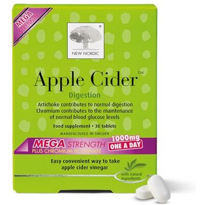 New Nordic Apple Cider Mega Strength 1000mg Tablets - Dietary Supplement New Nordic Apple Cider Mega Strength 1000mg Tablets - Dietary Supplement