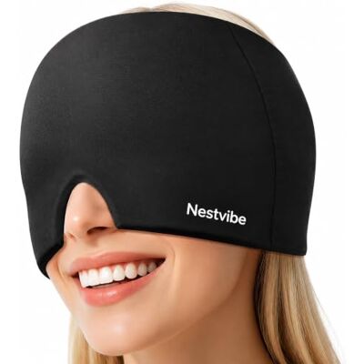 Nestvibe Wearable Migraine Relief Cap Hot & Cold Cap for Headache Relief Cooling Cap & Soft Migraine Mask for Soothing Daily Tension, Sinus & Eye Fatigue. Reusable Gel Cap with Freezer Bag. Nestvibe Wearable Migraine Relief Cap Hot & Cold Cap for Headache Relief Cooling Cap & Soft Migraine Mask for Soothing Daily Tension, Sinus & Eye Fatigue. Reusable Gel Cap with Freezer Bag.
