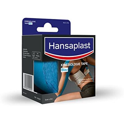 Elastoplast Hansaplast Kinesiology Tape, Waterproof Sports Tape Relieves Muscle Pain and Promotes Blood Circulation, Kinesio Tape Provides Support for Joints and Muscles, 1 Roll, Blue Elastoplast Hansaplast Kinesiology Tape, Waterproof Sports Tape Relieves Muscle Pain and Promotes Blood Circulation, Kinesio Tape Provides Support for Joints and Muscles, 1 Roll, Blue