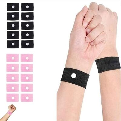 Glamza Anti-Sickness Travel Bands Acupressure Wristbands for Motion Sickness and Nausea Relief (X8 Pairs (x4 Pink x4 Black)) Glamza Anti-Sickness Travel Bands Acupressure Wristbands for Motion Sickness and Nausea Relief (X8 Pairs (x4 Pink x4 Black))