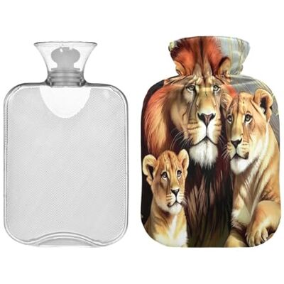 Ewusp Lions Hot Water Bottle with Cover, 1L Hot Water Bag for Neck Shoulder Pain Relief, Menstrual Cramps, Hand Feet Warmer, Hot Compress and Cold Therapy Ewusp Lions Hot Water Bottle with Cover, 1L Hot Water Bag for Neck Shoulder Pain Relief, Menstrual Cramps, Hand Feet Warmer, Hot Compress and Cold Therapy