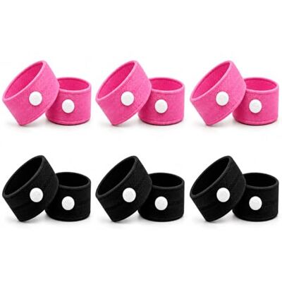 Glamza Anti-Sickness Travel Bands Acupressure Wristbands for Motion Sickness and Nausea Relief (X6 Pairs (x3 Pink x3 Black)) Glamza Anti-Sickness Travel Bands Acupressure Wristbands for Motion Sickness and Nausea Relief (X6 Pairs (x3 Pink x3 Black))