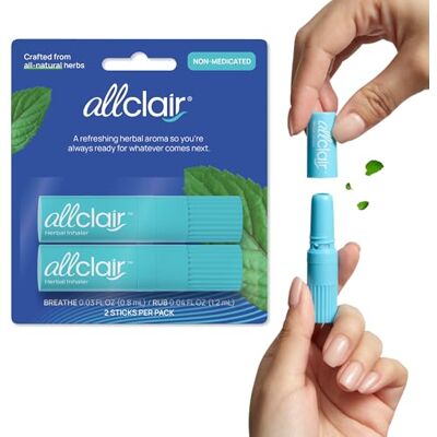 Allclair aler Natural Relief for Nausea Non-Medicated Non-Drowsy Drug-Free Essential for Travel Motion Sickness Morning Sickness Use Anytime 2 Inhalers Allclair aler Natural Relief for Nausea Non-Medicated Non-Drowsy Drug-Free Essential for Travel Motion Sickness Morning Sickness Use Anytime 2 Inhalers