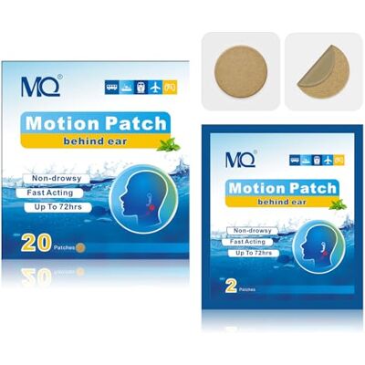 MQ Motion Sickness Patches, 20 Count Travel Sickness Patches Non-Drowsy, Cruise Ship Travel Essentials, Fast Acting & Long Lasting 72H, Medium Color MQ Motion Sickness Patches, 20 Count Travel Sickness Patches Non-Drowsy, Cruise Ship Travel Essentials, Fast Acting & Long Lasting 72H, Medium Color