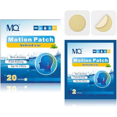 MQ Motion Sickness Patches, 20 Count Travel Sickness Patches Non-Drowsy, Cruise Ship Travel Essentials, Fast Acting & Long Lasting 72H, Light Color MQ Motion Sickness Patches, 20 Count Travel Sickness Patches Non-Drowsy, Cruise Ship Travel Essentials, Fast Acting & Long Lasting 72H, Light Color