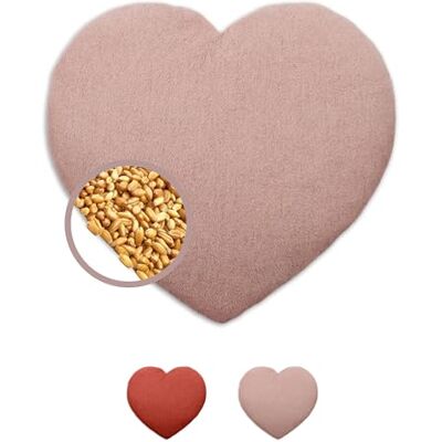 Leschi Wheat Bag for Microwave Grain Pillow Made of 100% Organic Cotton & Organic Wheat Ideal Natural Relief for Stomach and Period Pain Heart, Rosa Leschi Wheat Bag for Microwave Grain Pillow Made of 100% Organic Cotton & Organic Wheat Ideal Natural Relief for Stomach and Period Pain Heart, Rosa