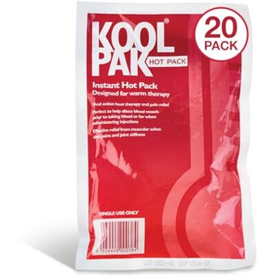 Koolpak Instant Heat Pack Soothing Pain Relief for Neck, Back, Shoulder & Arthritis Portable Single-Use Hot Packs Stay Warm 40 Mins Compact Size 15x23cm for First Aid, Travel, Camping (20 Pack) Koolpak Instant Heat Pack Soothing Pain Relief for Neck, Back, Shoulder & Arthritis Portable Single-Use Hot Packs Stay Warm 40 Mins Compact Size 15x23cm for First Aid, Travel, Camping (20 Pack)
