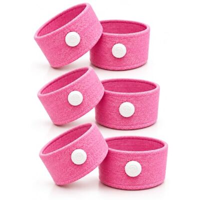 Glamza Anti-Sickness Travel Bands Acupressure Wristbands for Motion Sickness and Nausea Relief (X3 Pairs (Pink)) Glamza Anti-Sickness Travel Bands Acupressure Wristbands for Motion Sickness and Nausea Relief (X3 Pairs (Pink))