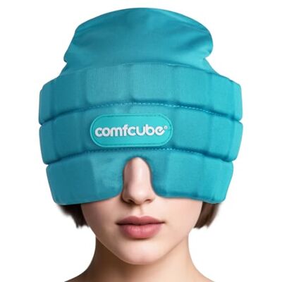 comfcube Migraine & Headache Relief Ice Cap, 2 Hours Long Lasting Cold Therapy Wearable Form Fitting Ice Hat for Tension Headache, Sinus & Stress Relief, Puffy Eyes, Chronic Migraine, Chemo comfcube Migraine & Headache Relief Ice Cap, 2 Hours Long Lasting Cold Therapy Wearable Form Fitting Ice Hat for Tension Headache, Sinus & Stress Relief, Puffy Eyes, Chronic Migraine, Chemo