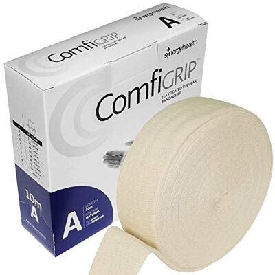 Synergy Health Comfigrip Elasticated Tubular Compression Fit Support Bandage Size A (4.5cm x 10m) for Limb Circumference 10-13cm Synergy Health Comfigrip Elasticated Tubular Compression Fit Support Bandage Size A (4.5cm x 10m) for Limb Circumference 10-13cm