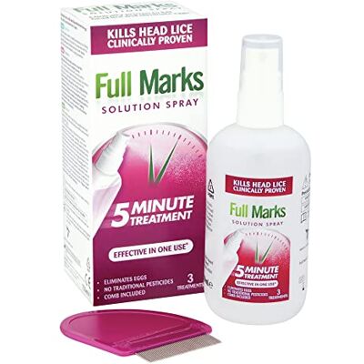 Full Marks Head Lice Solution Spray 150 ml Fast & Effective Nit Treatment With Comb, Scalp Scrub, Prevention, Kills Nits, Easy Application, Safe For Kids, No Harsh Chemicals Full Marks Head Lice Solution Spray 150 ml Fast & Effective Nit Treatment With Comb, Scalp Scrub, Prevention, Kills Nits, Easy Application, Safe For Kids, No Harsh Chemicals