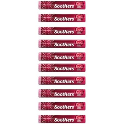 Aplins Soothers Cherry Multipack (10 Rolls x 45g) – Sore Throat Relief Cough Drops Hard Boiled Fruit Juice Lozenge Sweets Bars Aplins Soothers Cherry Multipack (10 Rolls x 45g) – Sore Throat Relief Cough Drops Hard Boiled Fruit Juice Lozenge Sweets Bars