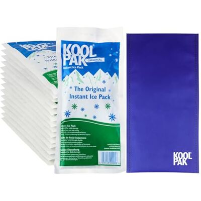 Koolpak Instant Ice Packs 29x12cm – Pack of 20 with Sleeve – Cold Therapy First Aid for Sports Injuries, Swelling, Sprains & Bruising – Disposable Single-Use Cryotherapy Cooling Effect Koolpak Instant Ice Packs 29x12cm – Pack of 20 with Sleeve – Cold Therapy First Aid for Sports Injuries, Swelling, Sprains & Bruising – Disposable Single-Use Cryotherapy Cooling Effect