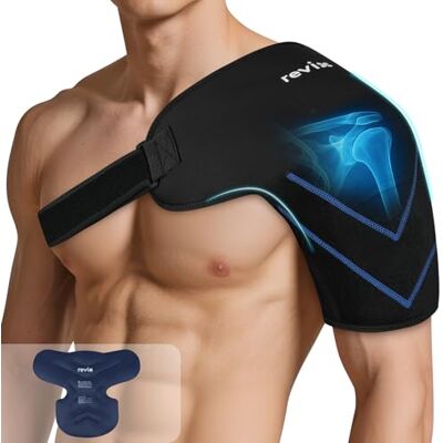 REVIX Large Shoulder Ice Pack Wrap & Brace for Rotator Cuff & Arm Reusable Gel Shoulder Brace for Surgery Recovery, Rotator Cuff & Muscle Relief, for Men & Women REVIX Large Shoulder Ice Pack Wrap & Brace for Rotator Cuff & Arm Reusable Gel Shoulder Brace for Surgery Recovery, Rotator Cuff & Muscle Relief, for Men & Women
