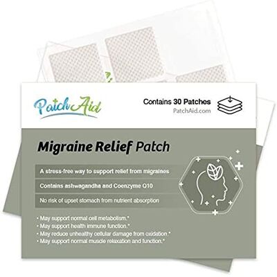 Patch Aid Migraine Relief Plus 30 Daily Topical Patches. 100% Natural & Vegan. Allergy & Filler Free. High Absorption and More bioavailable. Suitable for Sensitive stomachs & bariatric. Patch Aid Migraine Relief Plus 30 Daily Topical Patches. 100% Natural & Vegan. Allergy & Filler Free. High Absorption and More bioavailable. Suitable for Sensitive stomachs & bariatric.