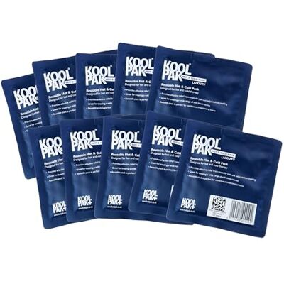 Koolpak 10 x Luxury Hot & Cold Packs 13 x 14cm – Reusable Ice Packs for Injuries – Soft Nylon Gel Ice Pack – Flexible Cold Pack for Sprains Strains Swelling – Cold Compress for First Aid & Recovery Koolpak 10 x Luxury Hot & Cold Packs 13 x 14cm – Reusable Ice Packs for Injuries – Soft Nylon Gel Ice Pack – Flexible Cold Pack for Sprains Strains Swelling – Cold Compress for First Aid & Recovery