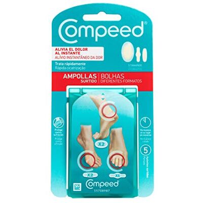 Compeed ® blister plasters Mixpack 5er Immediate pain and pressure relief Compeed ® blister plasters Mixpack 5er Immediate pain and pressure relief