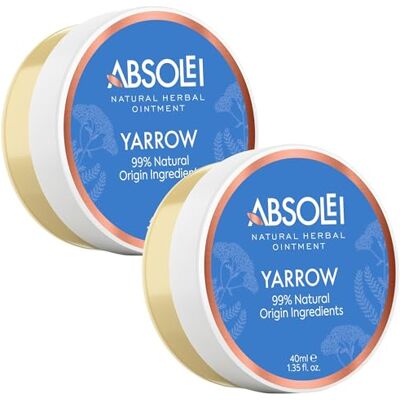 ABSOLEI Hemorrhoids Ointment, Natural White Yarrow Ointment for Burning, Itching and Discomfort, 40 ml (Pack of 2) ABSOLEI Hemorrhoids Ointment, Natural White Yarrow Ointment for Burning, Itching and Discomfort, 40 ml (Pack of 2)