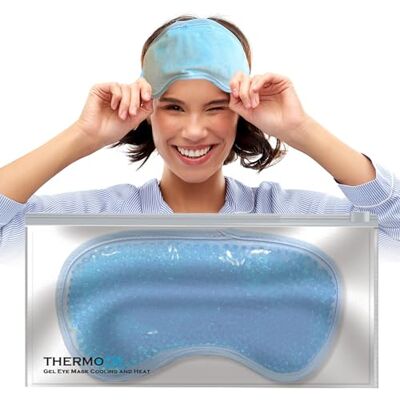 ThermoDR Cooling Gel Eye Mask for Puffy Eyes, Dry Eyes, Headache & Migraine Relief – Hot & Cold Compress with Plush Side – Reusable Eye Ice Pack for Face, Sleep, Hayfever, Tired Eyes – by ThermoDR Cooling Gel Eye Mask for Puffy Eyes, Dry Eyes, Headache & Migraine Relief – Hot & Cold Compress with Plush Side – Reusable Eye Ice Pack for Face, Sleep, Hayfever, Tired Eyes – by