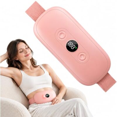 CyperEver Heat Pad for Period Pain Relief, 6 Heating & Vibration Massage Mode Heating Pad for Period Cramps, Menstrual Pain Relief, Abdominal and Lower Back Comfort, 5000mah Battery, 5-Second Quick Heat CyperEver Heat Pad for Period Pain Relief, 6 Heating & Vibration Massage Mode Heating Pad for Period Cramps, Menstrual Pain Relief, Abdominal and Lower Back Comfort, 5000mah Battery, 5-Second Quick Heat