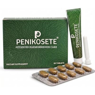 PENIKOSETE Advanced Haemorrhoids Cream & Tablets Starter Pack Stop Numbing. Start Fixing. Ayurvedic Inside-Out Piles Relief 25ml Cream + 30 Tablets No Steroids No Hydrocortisone PENIKOSETE Advanced Haemorrhoids Cream & Tablets Starter Pack Stop Numbing. Start Fixing. Ayurvedic Inside-Out Piles Relief 25ml Cream + 30 Tablets No Steroids No Hydrocortisone