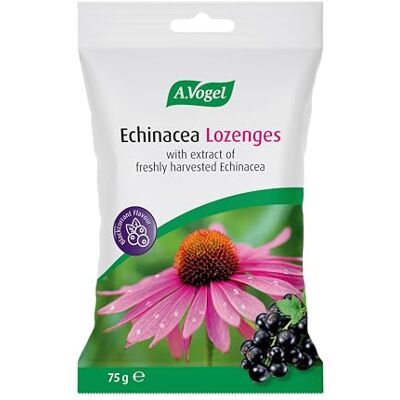 A.Vogel Echinacea Lozenges – Rich Blackcurrant Flavour – Naturally Flavoured Lozenges with Elderberry & Extracts of Freshly Harvested Echinacea 75g Pack A.Vogel Echinacea Lozenges – Rich Blackcurrant Flavour – Naturally Flavoured Lozenges with Elderberry & Extracts of Freshly Harvested Echinacea 75g Pack