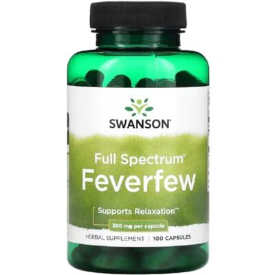 Swansons Swanson Full Spectrum Feverfew, 380mg Head and Migraine Support 100 Capsules Swansons Swanson Full Spectrum Feverfew, 380mg Head and Migraine Support 100 Capsules
