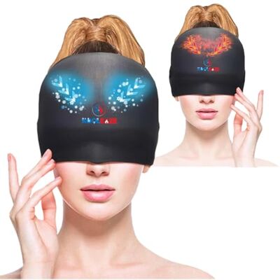 Kool Eaze KOOLEAZE Migraine Relief Open TOP Cap – Hot & Cold Therapy Gel Beanie, Cooling Ice Hat for Migraine, Headache, and Tension Relief Ice Mask for Cold Compression & Warm Therapy Kool Eaze KOOLEAZE Migraine Relief Open TOP Cap – Hot & Cold Therapy Gel Beanie, Cooling Ice Hat for Migraine, Headache, and Tension Relief Ice Mask for Cold Compression & Warm Therapy