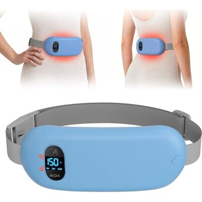 BouZaFoFa Heat Pad for Period Pain Relief, Upgraded 6 Heat Massage Modes Electric Fast Heating Pad for Lower Back Pain Cramp Menstrual Rechargeable USB Heated Belt Gifts for Women Girls Her Blue BouZaFoFa Heat Pad for Period Pain Relief, Upgraded 6 Heat Massage Modes Electric Fast Heating Pad for Lower Back Pain Cramp Menstrual Rechargeable USB Heated Belt Gifts for Women Girls Her Blue