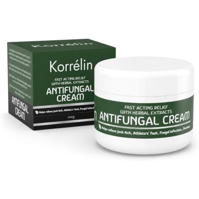 KORRÉLIN Antifungal Treatment Cream 50g for Ringworm, Jock Itch Athlete's Foot Relief, Itch Relief for Skin Irritation, Travel Size Fast Acting Formula, for Men & Women KORRÉLIN Antifungal Treatment Cream 50g for Ringworm, Jock Itch Athlete's Foot Relief, Itch Relief for Skin Irritation, Travel Size Fast Acting Formula, for Men & Women