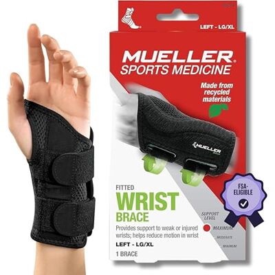 Mueller - Fitted Wrist Brace - Left - Large/XLarge - Wrist Brace Mueller - Fitted Wrist Brace - Left - Large/XLarge - Wrist Brace