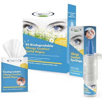 The Eye Doctor Eye Doctor Allergy Kit, Hayfever Eyelid Wipes and Comfort Eye Drops, Relief Two Step Routine, Sterile Pollen Removing Lid Pads and 1% Helichrysum, Preservative Free, Itchy Watery Irritated Allergy Eyes The Eye Doctor Eye Doctor Allergy Kit, Hayfever Eyelid Wipes and Comfort Eye Drops, Relief Two Step Routine, Sterile Pollen Removing Lid Pads and 1% Helichrysum, Preservative Free, Itchy Watery Irritated Allergy Eyes