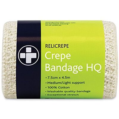 Reliance Medical 400 x 7.5 cm White HQ Grade Relicrepe Crepe Bandage Pack of 10 Reliance Medical 400 x 7.5 cm White HQ Grade Relicrepe Crepe Bandage Pack of 10